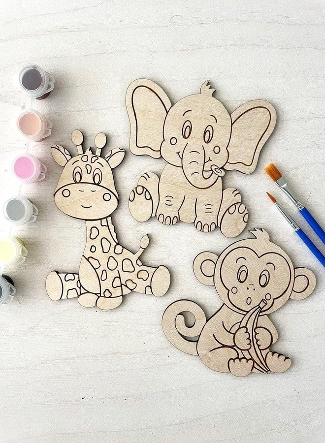 MustHome DIY Wood Paint Set for Kids | Animals Wooden Cutouts | MDF Craft Kit | Birthday Gift | DIY Paint Kit - Image 4